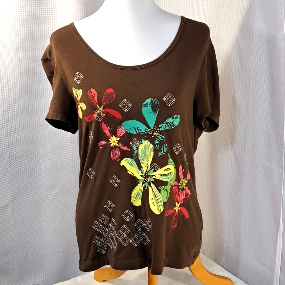 3/$25 Sharon Young Woman's Beaded Top